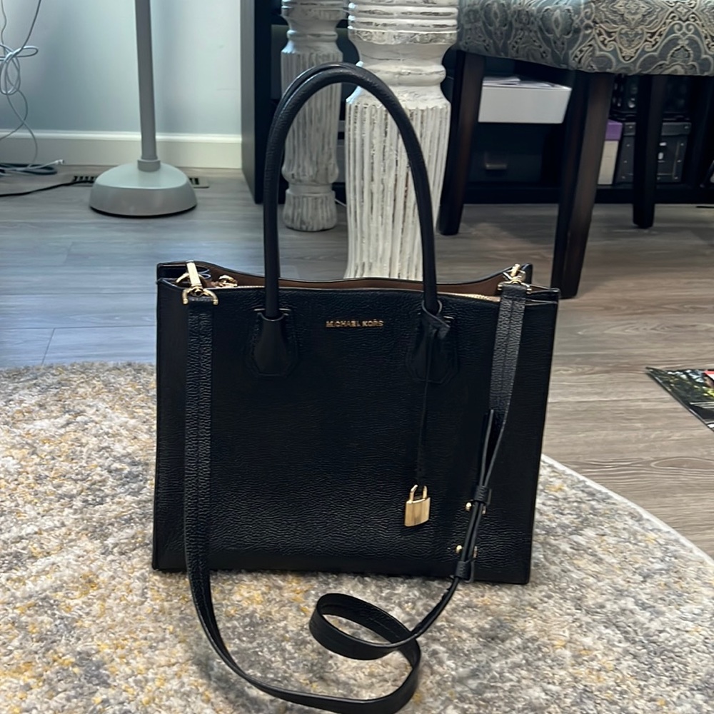 Michael Kors purse. Black pebbled leather.